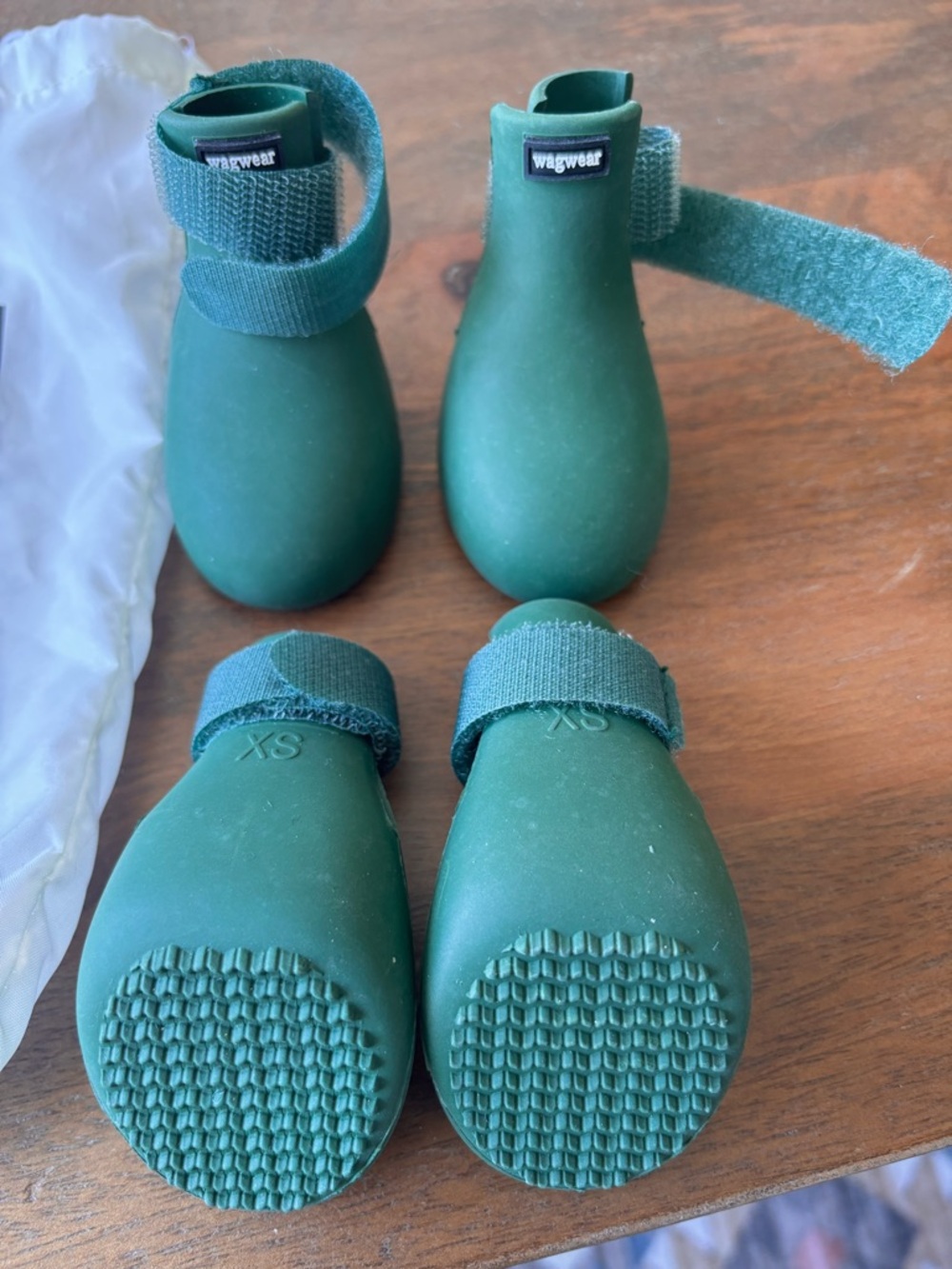 Wagwear Wagwellies Green Dog Boots - XS Waterproof Paw Protectors - Picture 2 of 6